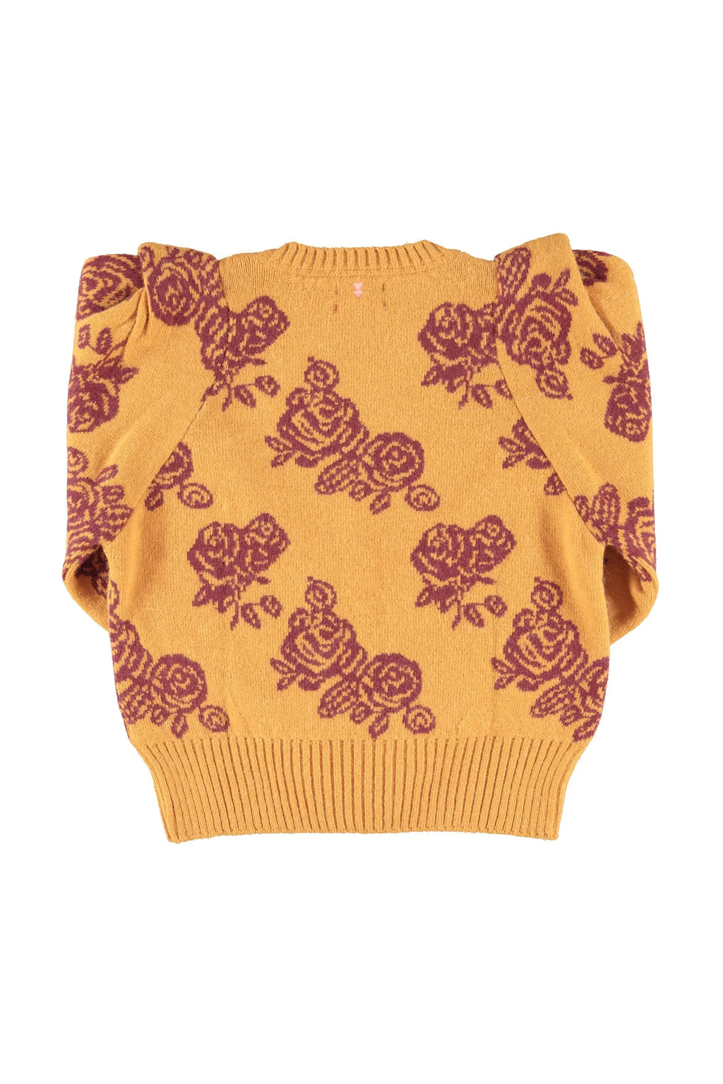 PULL ORANGE À FLEURS