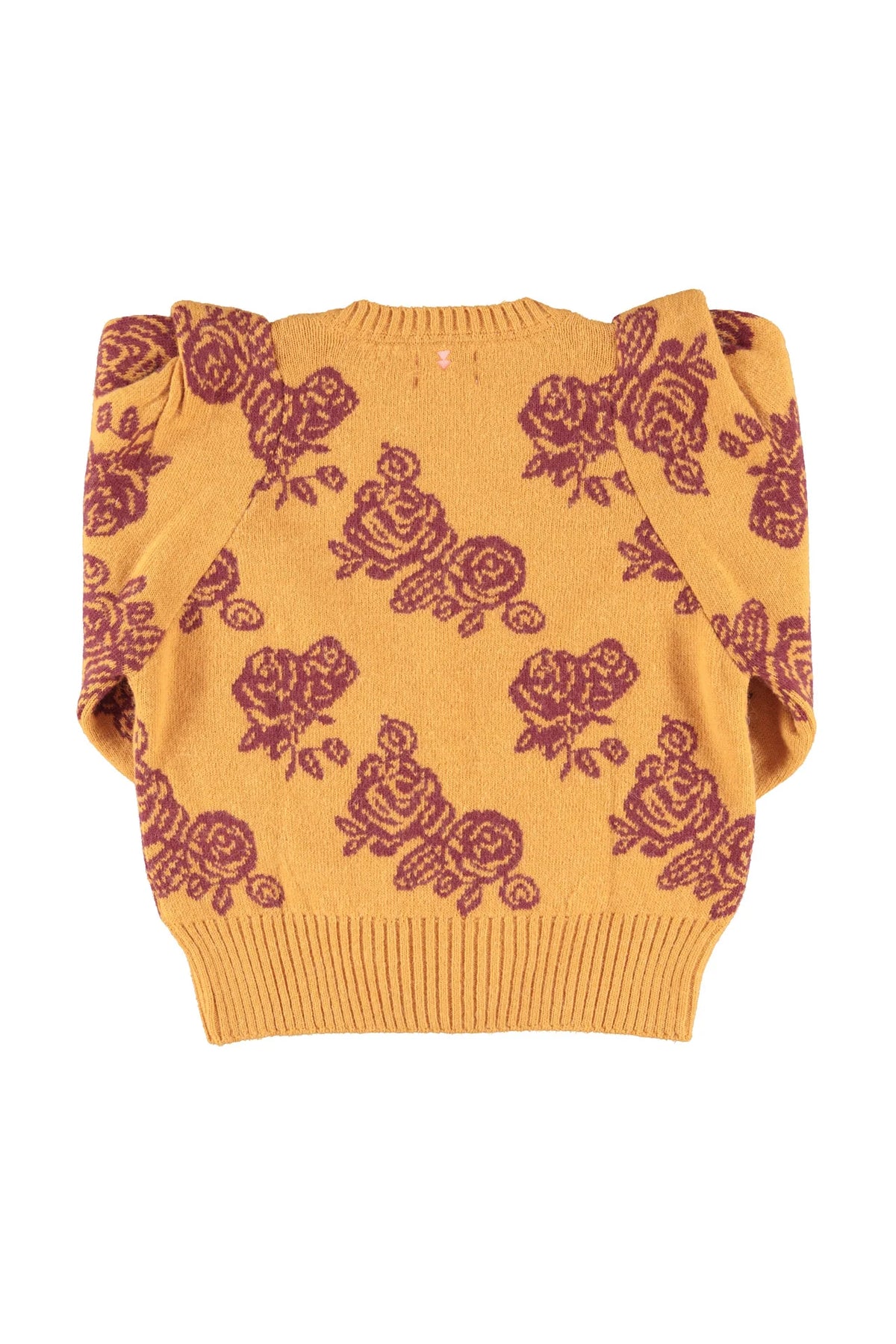 PULL ORANGE À FLEURS