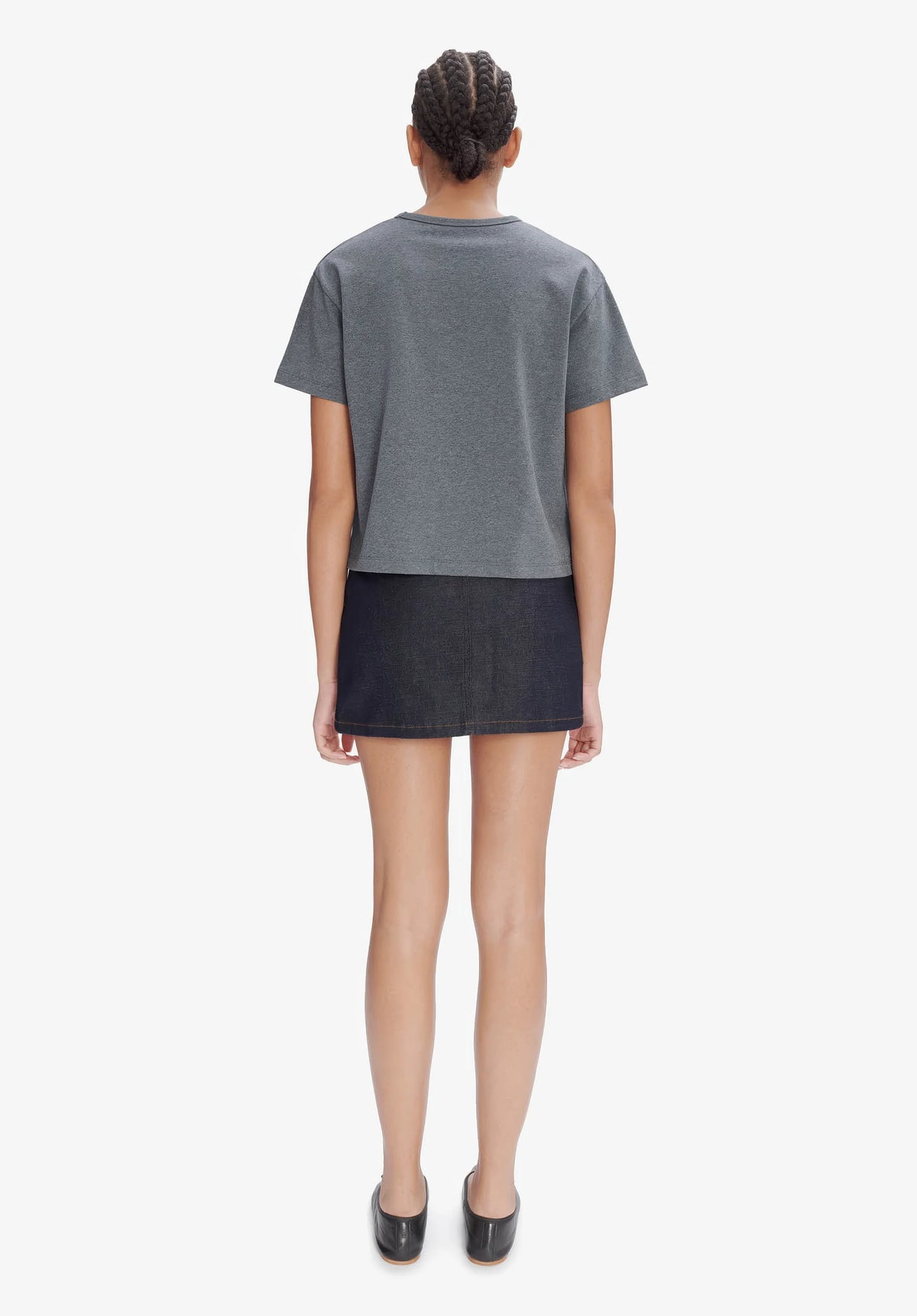 T-shirt BOXY PETIT VPC anthracitechiné/blanc