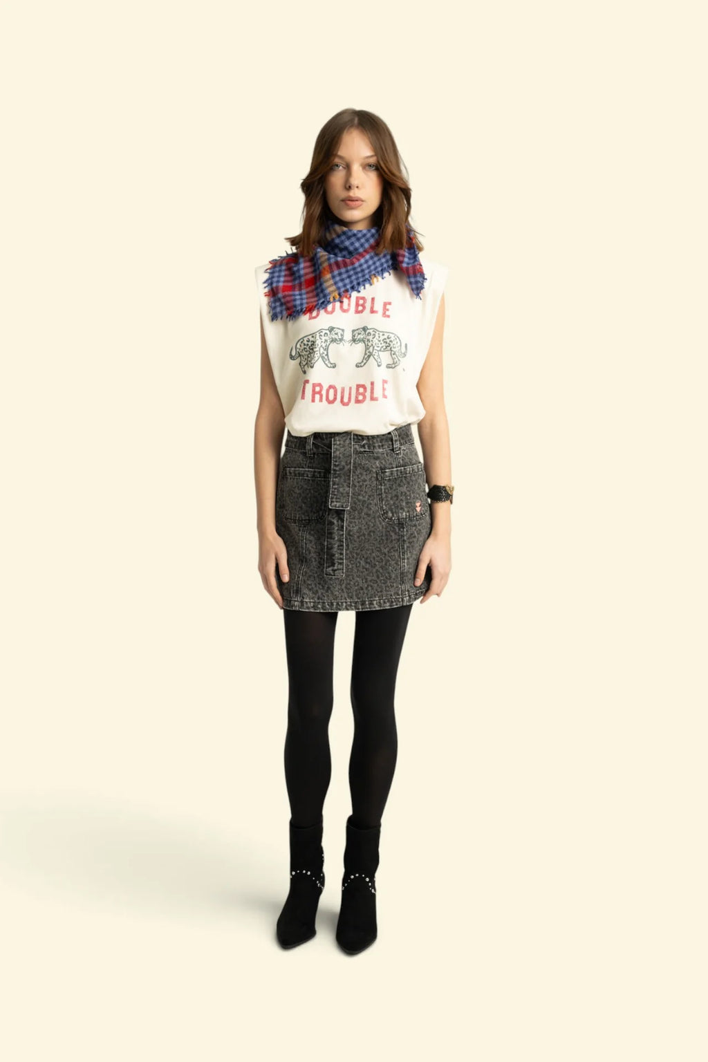 T SHIRT DOUBLE TROUBLE ECRU