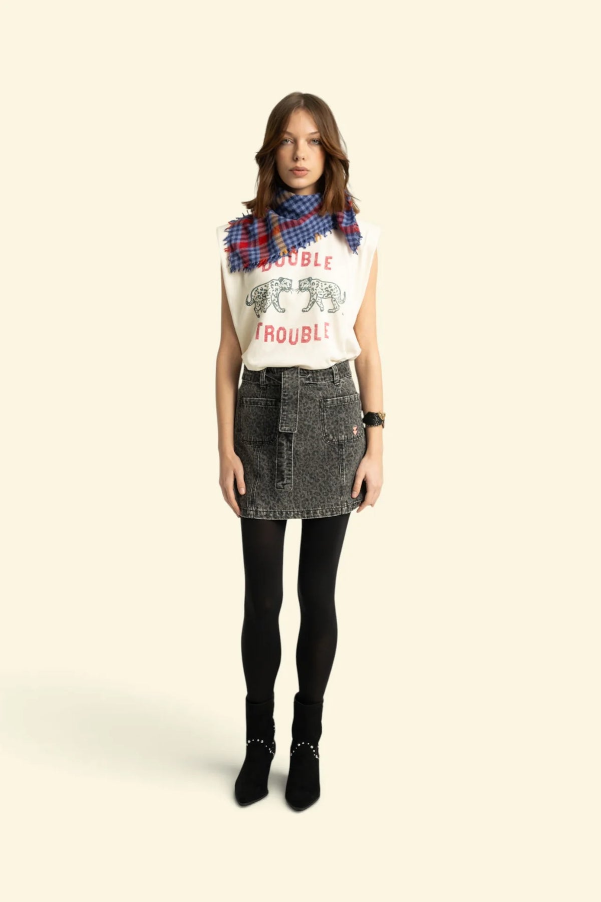 T SHIRT DOUBLE TROUBLE ECRU