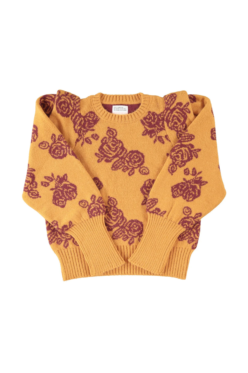 PULL ORANGE À FLEURS