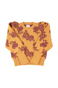 PULL ORANGE À FLEURS