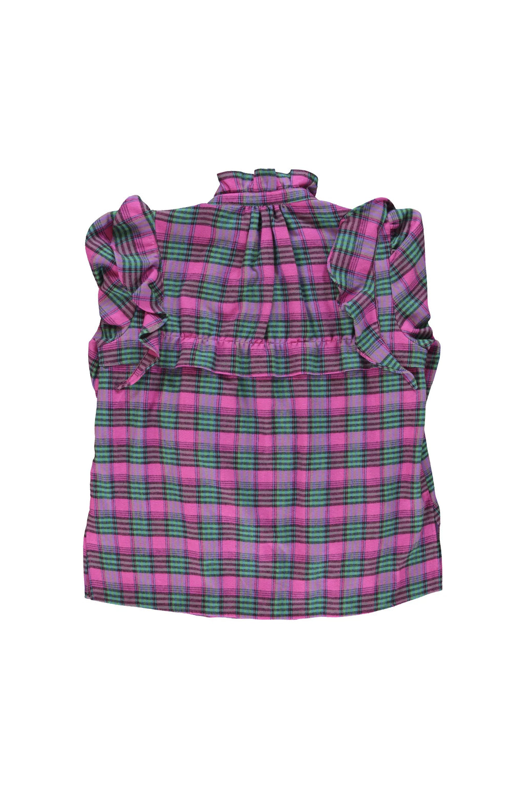 BLOUSE FUCHSIA ET VERTE
